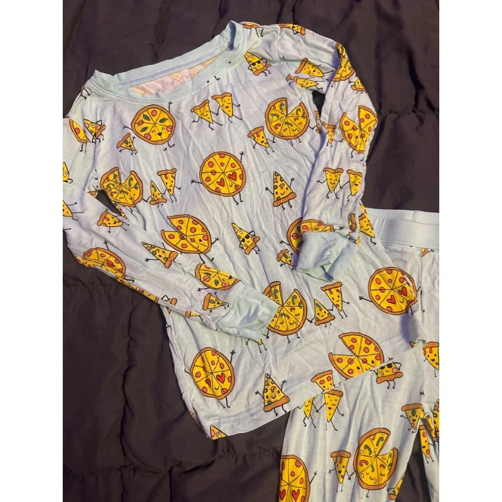 Little Sleepies Pizza Pals Bamboo Two Piece Pajama Set Size 3T